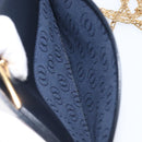 Cartier Sapphire Line Chain Shoulder Bag Leather Navy Gold Auth 210727A-22