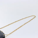 Cartier Sapphire Line Chain Shoulder Bag Leather Navy Gold Auth 210727A-8