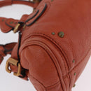 Chloe Paddington Hand Bag Leather Brown Gold Silver Auth 210728V-12