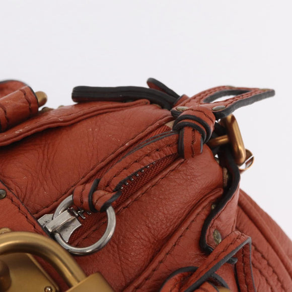 Chloe Paddington Hand Bag Leather Brown Gold Silver Auth 210728V
