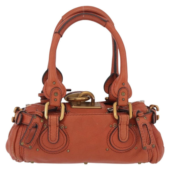 Chloe Paddington Hand Bag Leather Brown Gold Silver Auth 210728V
