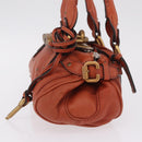 Chloe Paddington Hand Bag Leather Brown Gold Silver Auth 210728V-4