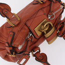 Chloe Paddington Hand Bag Leather Brown Gold Silver Auth 210728V-6