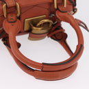Chloe Paddington Hand Bag Leather Brown Gold Silver Auth 210728V-7