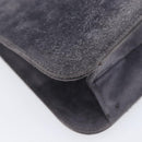 Salvatore Ferragamo Hand Bag Suede Gray Gold Auth 210730V-12