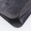 Salvatore Ferragamo Hand Bag Suede Gray Gold Auth 210730V-14