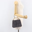 Salvatore Ferragamo Hand Bag Suede Gray Gold Auth 210730V-21