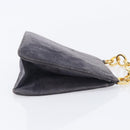 Salvatore Ferragamo Hand Bag Suede Gray Gold Auth 210730V-4