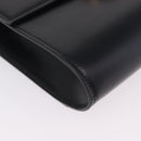 CELINE Circle Shoulder Bag Leather Black Gold Auth 210731V-12
