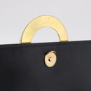 CELINE Circle Shoulder Bag Leather Black Gold Auth 210731V-18