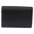 CELINE Circle Shoulder Bag Leather Black Gold Auth 210731V-3