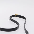 CELINE Circle Shoulder Bag Leather Black Gold Auth 210731V-8