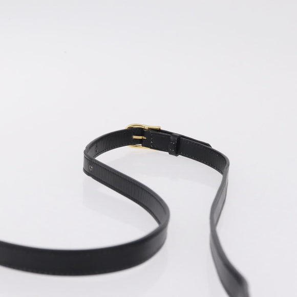 CELINE Circle Shoulder Bag Leather Black Gold Auth 210731V