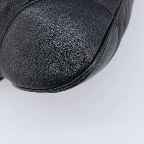 Salvatore Ferragamo Gancini Hand Bag Leather Black Silver Auth 210733V
