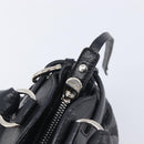 Salvatore Ferragamo Gancini Hand Bag Leather Black Silver Auth 210733V-18