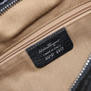 Salvatore Ferragamo Gancini Hand Bag Leather Black Silver Auth 210733V-19