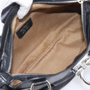 Salvatore Ferragamo Gancini Hand Bag Leather Black Silver Auth 210733V-20