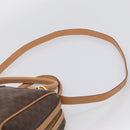 CELINE Macadam Canvas Boston Bag PVC Leather 2way Brown Gold Auth 210734V-11