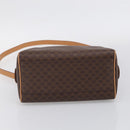 CELINE Macadam Canvas Boston Bag PVC Leather 2way Brown Gold Auth 210734V-12