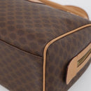 CELINE Macadam Canvas Boston Bag PVC Leather 2way Brown Gold Auth 210734V-13