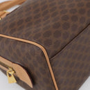 CELINE Macadam Canvas Boston Bag PVC Leather 2way Brown Gold Auth 210734V-14