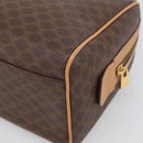 CELINE Macadam Canvas Boston Bag PVC Leather 2way Brown Gold Auth 210734V-15