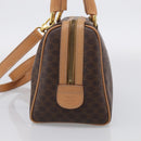 CELINE Macadam Canvas Boston Bag PVC Leather 2way Brown Gold Auth 210734V-5