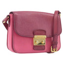 Miu Miu Madras Shoulder Bag Leather Pink Gold Auth 210737V-1