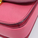 Miu Miu Madras Shoulder Bag Leather Pink Gold Auth 210737V-12