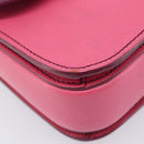 Miu Miu Madras Shoulder Bag Leather Pink Gold Auth 210737V-13