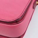 Miu Miu Madras Shoulder Bag Leather Pink Gold Auth 210737V-14