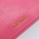 Miu Miu Madras Shoulder Bag Leather Pink Gold Auth 210737V-16