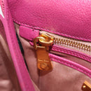 Miu Miu Madras Shoulder Bag Leather Pink Gold Auth 210737V-26