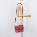 Miu Miu Madras Shoulder Bag Leather Pink Gold Auth 210737V-32