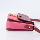 Miu Miu Madras Shoulder Bag Leather Pink Gold Auth 210737V-4