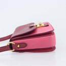 Miu Miu Madras Shoulder Bag Leather Pink Gold Auth 210737V-5