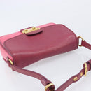 Miu Miu Madras Shoulder Bag Leather Pink Gold Auth 210737V-6