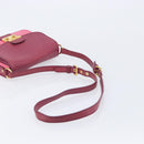 Miu Miu Madras Shoulder Bag Leather Pink Gold Auth 210737V-7