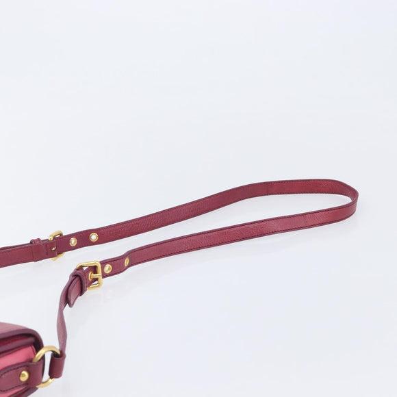 Miu Miu Madras Shoulder Bag Leather Pink Gold Auth 210737V