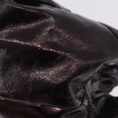 LOEWE Hand Bag Patent leather Wine Red Gold Auth 210739A-14