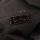 LOEWE Hand Bag Patent leather Wine Red Gold Auth 210739A-17