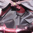 LOEWE Hand Bag Patent leather Wine Red Gold Auth 210739A-18