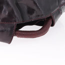 LOEWE Hand Bag Patent leather Wine Red Gold Auth 210739A-7