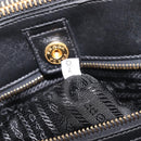 PRADA Gathered Hand Bag Leather Black Gold Auth 210740V-25