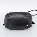 Miu Miu Ribbon Hand Bag Vitellolux 2way Black Gold Auth 210741V-11
