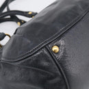 Miu Miu Ribbon Hand Bag Vitellolux 2way Black Gold Auth 210741V-13