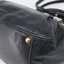 Miu Miu Ribbon Hand Bag Vitellolux 2way Black Gold Auth 210741V-14