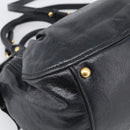 Miu Miu Ribbon Hand Bag Vitellolux 2way Black Gold Auth 210741V-15
