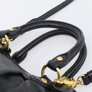 Miu Miu Ribbon Hand Bag Vitellolux 2way Black Gold Auth 210741V-8