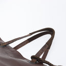 PRADA Hand Bag Leather Brown Silver Auth 210742-10